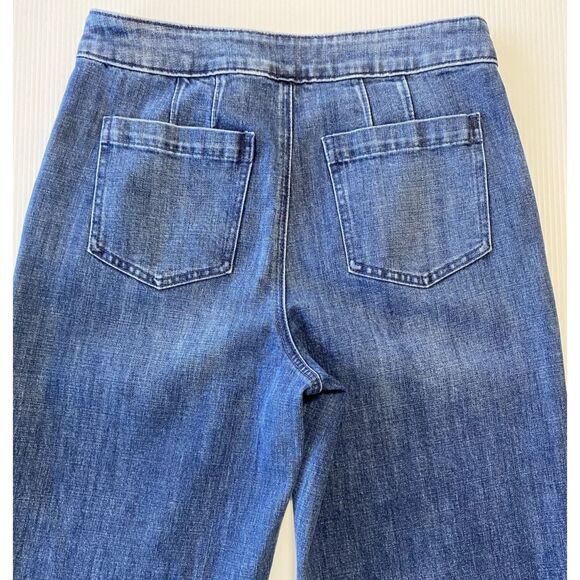 Talbots Women’s Wide Leg Jeans Size 8 (31x29.5) High Waist Sailor Side Zip - Picture 4 of 12